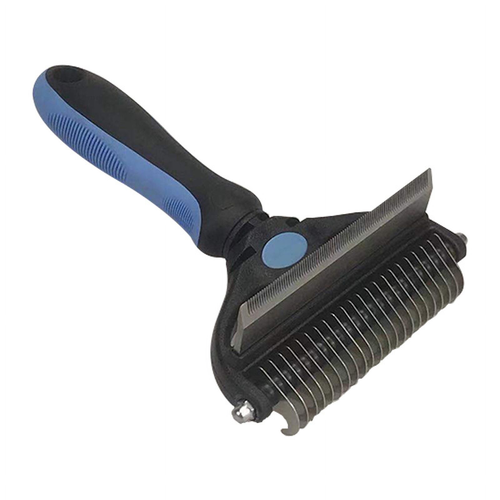 Pet Grooming Brush for Dogs/Cats, 2 in 1 Deshedding Tool & Dematting Undercoat Rake for Mats & Tangles Removing, Reduces Shedding by up to 95%, Great for Short to Long Hair Breeds Blue