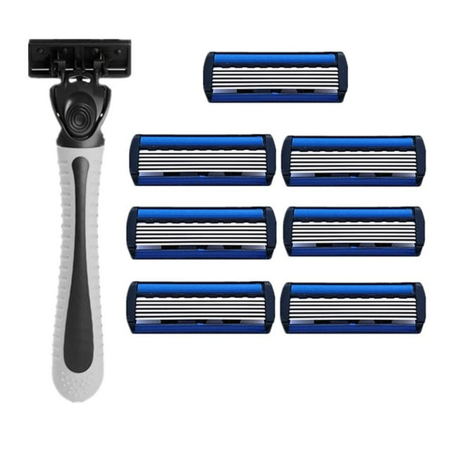 ziyahi Man's Shaving Manual Old-fashioned Shaver 6 Layers 1 Holder + 7 Insterts