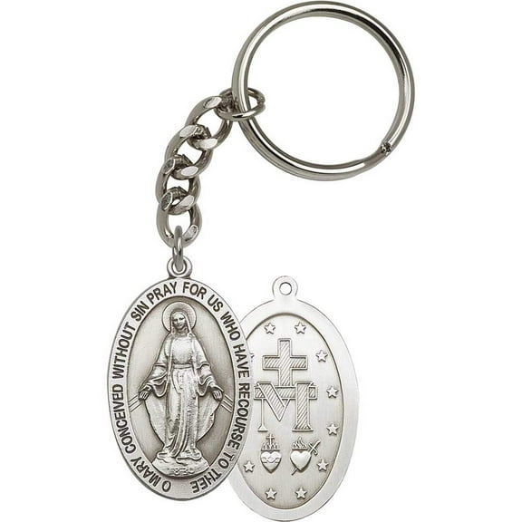 Antique Silver Miraculous Keychain