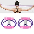 thumbnail image 4 of 2 uds cuerda de tracción en forma de 8 expansor de pecho cinturón elástico correa de estiramiento equipo de Fitness para Yoga púrpura, 4 of 9