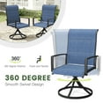 thumbnail image 5 of Vicllax Outdoor Dining Chair Patio Swivel Chairs Padded Textilene Fabric Metal Frame Set of 4 Blue, 5 of 12