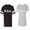 Men Black / Women Heather, variant on Mr. Mrs. Brown Unisex Couple Matching Cotton Jersey style T-Shirt Contrasting stripes on sleeves (Men Black / Women Black) (Men XL / Women XL)