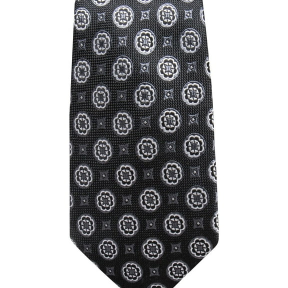 Tasso Elba Mens Medallion Self-tied Necktie, Black, One Size