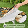 thumbnail image 5 of Pioneer Flower Floral Print Pattern Round Fitted Tablecloth with Elastic Edge,Dining Table Cover Waterproof,Outdoor Round Tablecloth for Camping,Dining,Indoor and Outdoor, 5 of 7