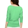 thumbnail image 5 of Made by Johnny Women's Boat Neck 3/4 Sleeve Draped Dolman Top with Side Shirring Premium Shirt XXL MINT, 5 of 6
