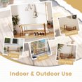thumbnail image 6 of Gymax 47'' Long Teak Wood Patio Bench w/Weave Seat Solid Wood Legs Backless for Porch, 6 of 10