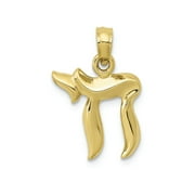 FJC Finejewelers 10k Yellow Gold Jewish Chai (long Life) Charm