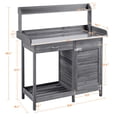 thumbnail image 6 of Alden Design Wooden Garden Potting Bench Table with Cabinet, Gray, 6 of 12