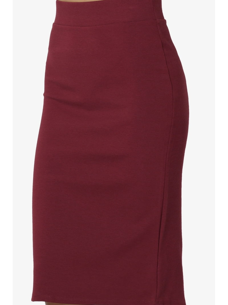 Women's PLUS Office Ponte Stretch Knit Elastic High Waist