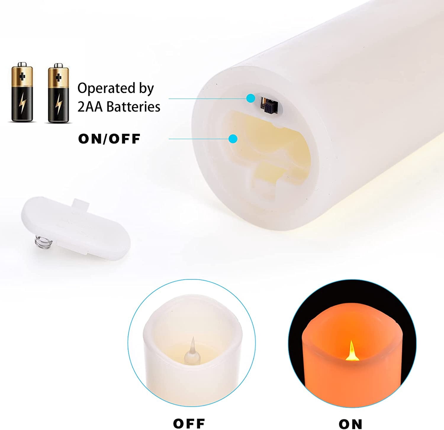 YIWER 9 Pack Flameless Candles LED Battery Operated Candles Electric Ivory Real Wax Pillar LED Candles with 10-Key Remote and Cycling 24 Hours Timer