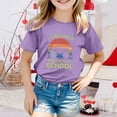 thumbnail image 2 of FhsagQ Mode Décontractée Imprimée pour Garçon et Fille, Col Rond, Manches Courtes, T-Shirt Ample, Taille 6, Violet, 10-11 Ans, 2 of 4