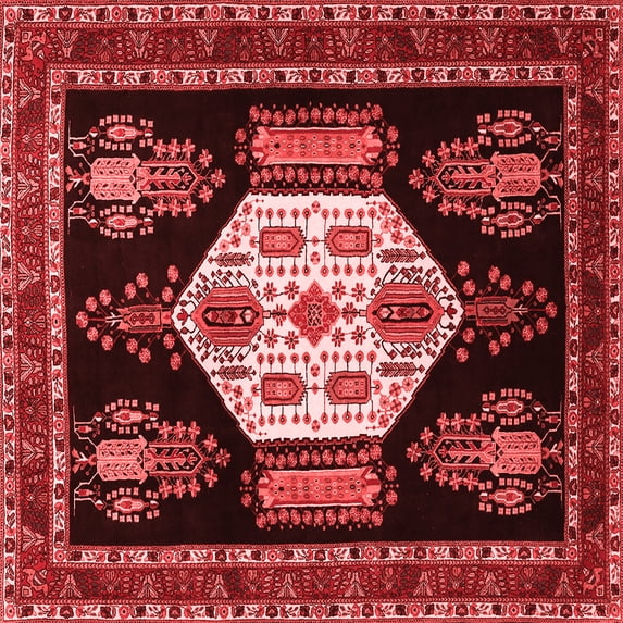 Ahgly Company Indoor Square Persian Red Traditional Area Rugs, 4' Square
