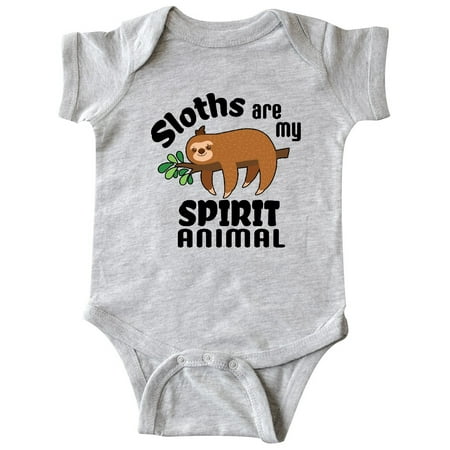 

Inktastic Sloths Are My Spirit Animal with Cute Sloth Illustration Gift Baby Boy or Baby Girl Bodysuit