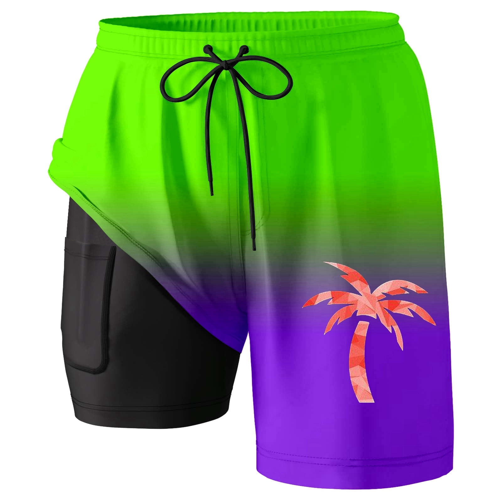 Swim Shorts Men Animal Print Short Sleeved T Shirt Capybara Mental State Summer Clothes for Men,Purple,2XL