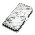 thumbnail image 5 of SaniMore Wallet Case for iPhone 14 Pro 6.1" 2022, PU Leather Color Painting Kickstand Wrist Strip Magnetic Clasp Cash Pocket Card Holders Shockproof Full Protective Case, White Marble, 5 of 9