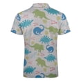 thumbnail image 5 of Cartoon Dinosaur Men Zipper T-shirt Summer Casual Short Sleeve T-shirt Top, 5 of 7
