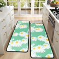 thumbnail image 4 of Kitchen Rugs Sets Of 2,Green Daisy Flower Yellow Centers Pattern Anti Fatigue Kitchen Mat Rugs Non Slip Washable,Decorative Kitchen Floor Mats for Kitchen,Sink,Laundry,17"x47"+17"x47", 4 of 5