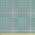 thumbnail image 2 of Ambesonne Geometric Fabric by the Yard Upholstery, Houndstooth Square Plaid, 1 Yard, Petrol Blue and White, 2 of 5