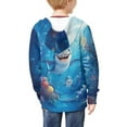 thumbnail image 4 of chaqlin Cartoon Shark Hoodies for Boys Girls 11-13 Causal Zipper Hoodie Sweatshirts Winter Long Sleeve Hooded Coat Kids School Jacket with Pockets, 4 of 7