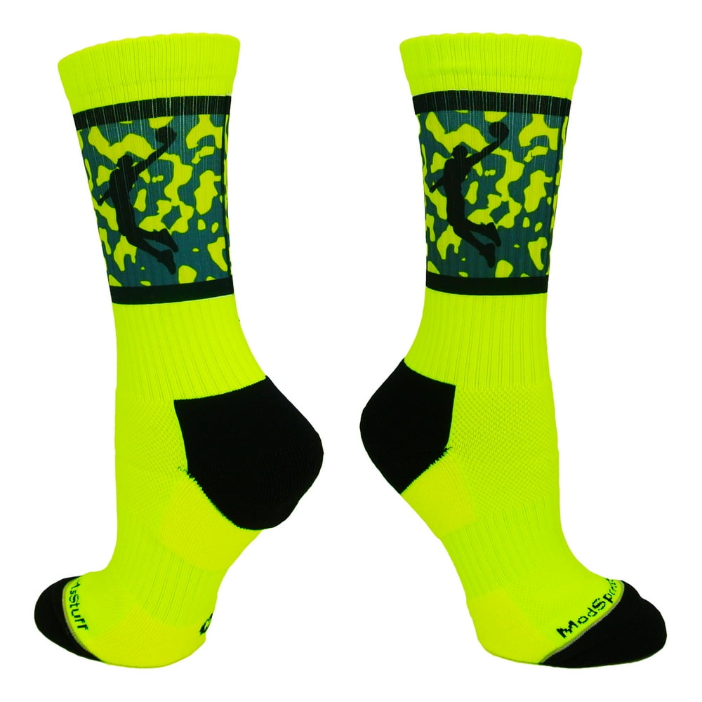 MadSportsStuff Basketball Socks with Player on Camo Athletic Crew