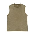 thumbnail image 2 of Domuza Mens Workout Tank Tops Sleeveless Tee Shirts Men Muscle Shirt Gym Acid Wash T Shirts Running Beach Loose Fit Tee Army Green L, 2 of 4