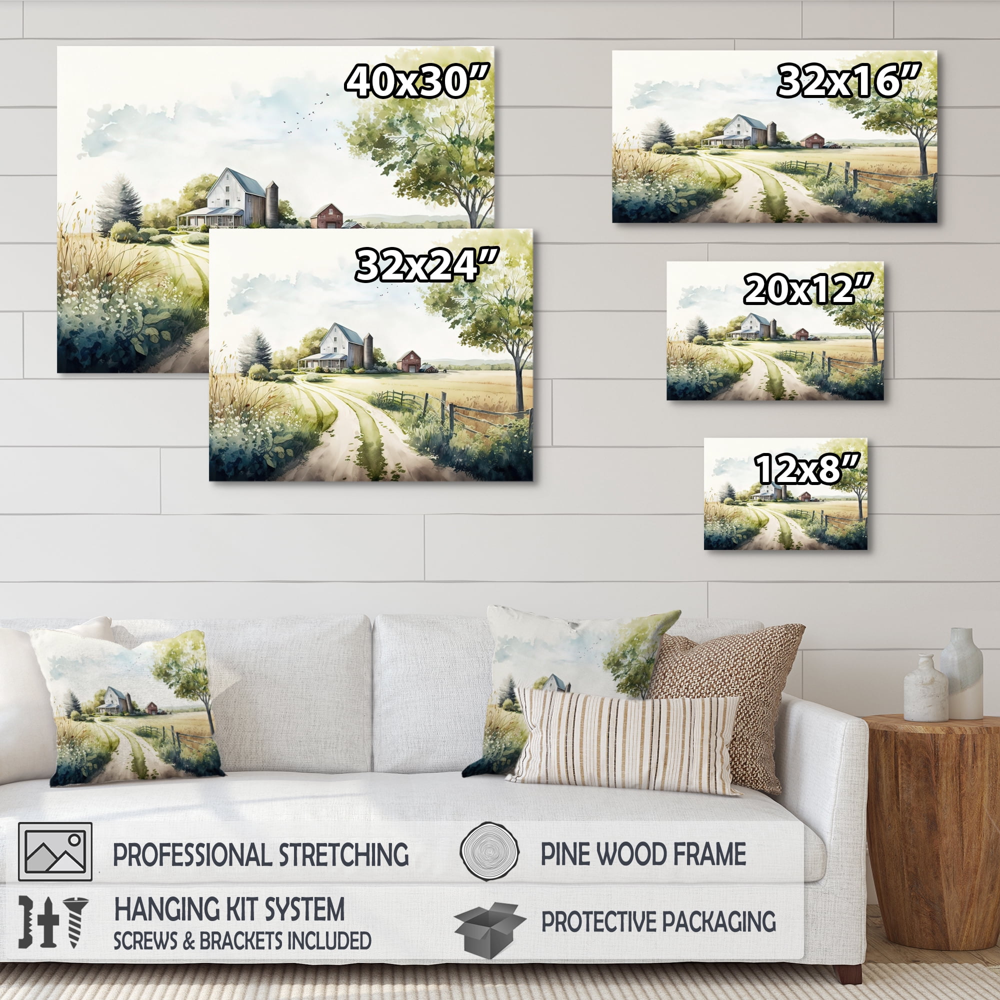 Designart Welcome To The Farm IV Canvas Wall Art