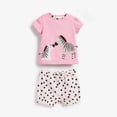 thumbnail image 2 of ASFGIMUJ Toddler Summer Girls Short Sleeve Cartoon Prints Tops Shorts 2Pcs Outfits&Set,Size 5 Years-6 Years, 2 of 7