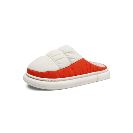 

Lacyhop Womens Clogs Closed Toe Clog Slipper Plush Lining House Shoes Casual Breathable Warm Slides Non-slip Slip On Winter Slippers Orange 7