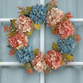 thumbnail image 5 of Fall Wreaths for Front Door, Hydrangea Wreath for Wall Window Wedding Decor Indoor , Artificial Fall blue-pink silk flower, 5 of 6