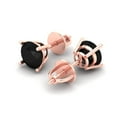 thumbnail image 2 of 14K Solid Gold Screw Back Stud Earrings for Women | 1.5 cttw Round Cut Natural Onyx | Rose Gold, 2 of 4