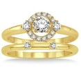 thumbnail image 2 of 0.50 Carat Elegant Flower Halo Bridal Set with Round Cut Diamond in 10k Yellow Gold, 2 of 3