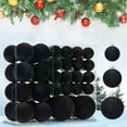 thumbnail image 2 of 46 Pcs Velvet Christmas Balls Flocked Christmas Tree Ornaments Plastic Balls Xmas Decorative Hanging Ornaments Christmas Tree Decoration (Black), 2 of 8