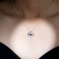 thumbnail image 7 of Rosec Jewels Lab Grown Blue Sapphire Eternity Pendant Necklace for Women with Moissanite (6 mm), 18K White Gold, 7 of 7