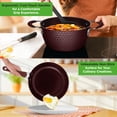 thumbnail image 4 of NutriChef Utensilios de cocina antiadherentes Excilon Home Kitchen Ware Juego de ollas y sartenes con cacerola, sartenes, ollas, tapas, utensilios sin PTFE/PFOA/PFOS, 11 piezas, Diamante morado, Talla, 4 of 5
