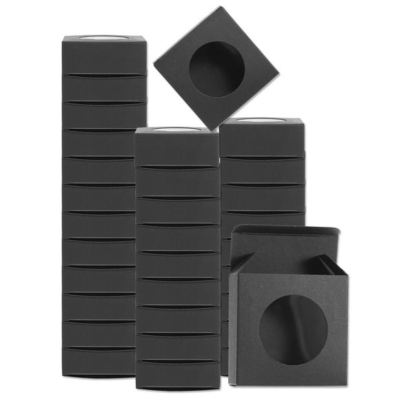 32Pcs Soap Packaging Boxes 3x3x1.2 Inch Kraft Soap Box(Black)