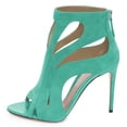 thumbnail image 2 of YDN Women Peep Toe Cutout Sandals Sexy Stiletto High Heel Ankle Booties Dressy Party Prom Zip-up Shoes Size 9 Turquoise, 2 of 4