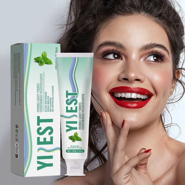 Fiudx Artículos en oferta con ofertas flash Pasta de dientes de menta, pasta de dientes blanca para limpieza, pasta de dientes blanqueadora, 100 g