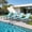 Aqua, variant on Harbweb Outdoor Chaise Lounge Chair Set of 4, 5-Position Adjustable Sun Tanning Chair with Pillow, Aluminum Patio Lounge Chair with Wheels & Armrests for Garden, Beach, Patio, Pool, Black