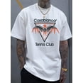 thumbnail image 2 of Casablanca Printed Cotton T-Shirt, Men'S T-Shirt, Summer Casual Short Sleeve T-Shirt 180G, 2 of 17