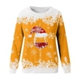 thumbnail image 2 of Womens Christmas Outfit Lightweight Crewneck Sweatshirt Snowflake Graphic Printed Plus Size Long Sleeve Tops (M, Orange), 2 of 4
