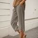 thumbnail image 1 of WILLBEST Pantalones Casuales de Lino Ligeros Para Mujer, Capri de Verano Para Mujer, Pantalones Cortos de Playa de Pierna Recta Con Bolsillos, Hasta La Rodilla, Estilo Exterior, Cómodos y Elegantes., 1 of 3