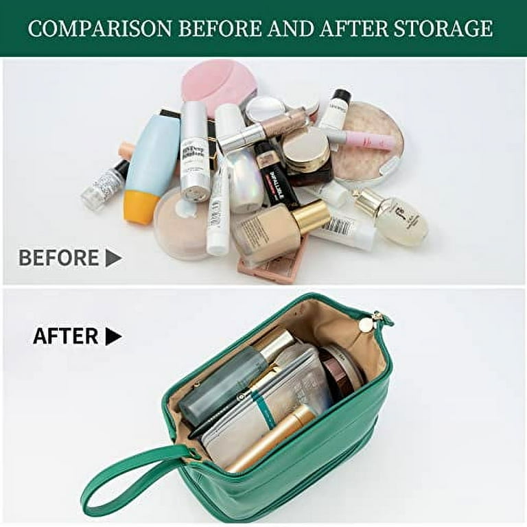 Abiudeng Makeup Bag,Double Layer Cosmetic Bag,Travel Makeup