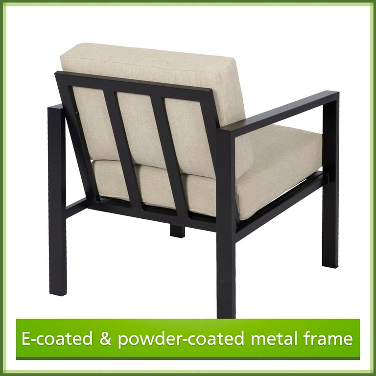 Mainstays Dashwood 4-Piece Outdoor Patio Conversation Set, Seats 4, Beige