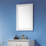 Ivy 24 Rectangular Bathroom Wood Framed Wall Mirror in White