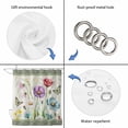 thumbnail image 4 of Spring Flowers Shower Curtain, Waterproof Shower Curtains for Bathroom, Retro Boho Botanical Florals Butterfly Washable Fabric Bathtub Curtain Set Bath Decor with 12 Hooks Long 72"x84", 4 of 8