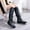 Black, variant on Herrnalise Women's Winter Solid Color Long Boots Flat Heels Round-Toe Knee High Boot Women Boots on Clearance