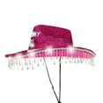 thumbnail image 5 of Fgnfyis Sparkly Western Cowboy Hat with Dazzling Bowler Design for Disco Party Events Hot Pink One Size, 5 of 5