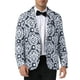 thumbnail image 5 of Blazer Floral INSPIRE CHIC para Hombre con Solapa Notch Formal de Un Botón Retro de Flores S Negro, 5 of 6