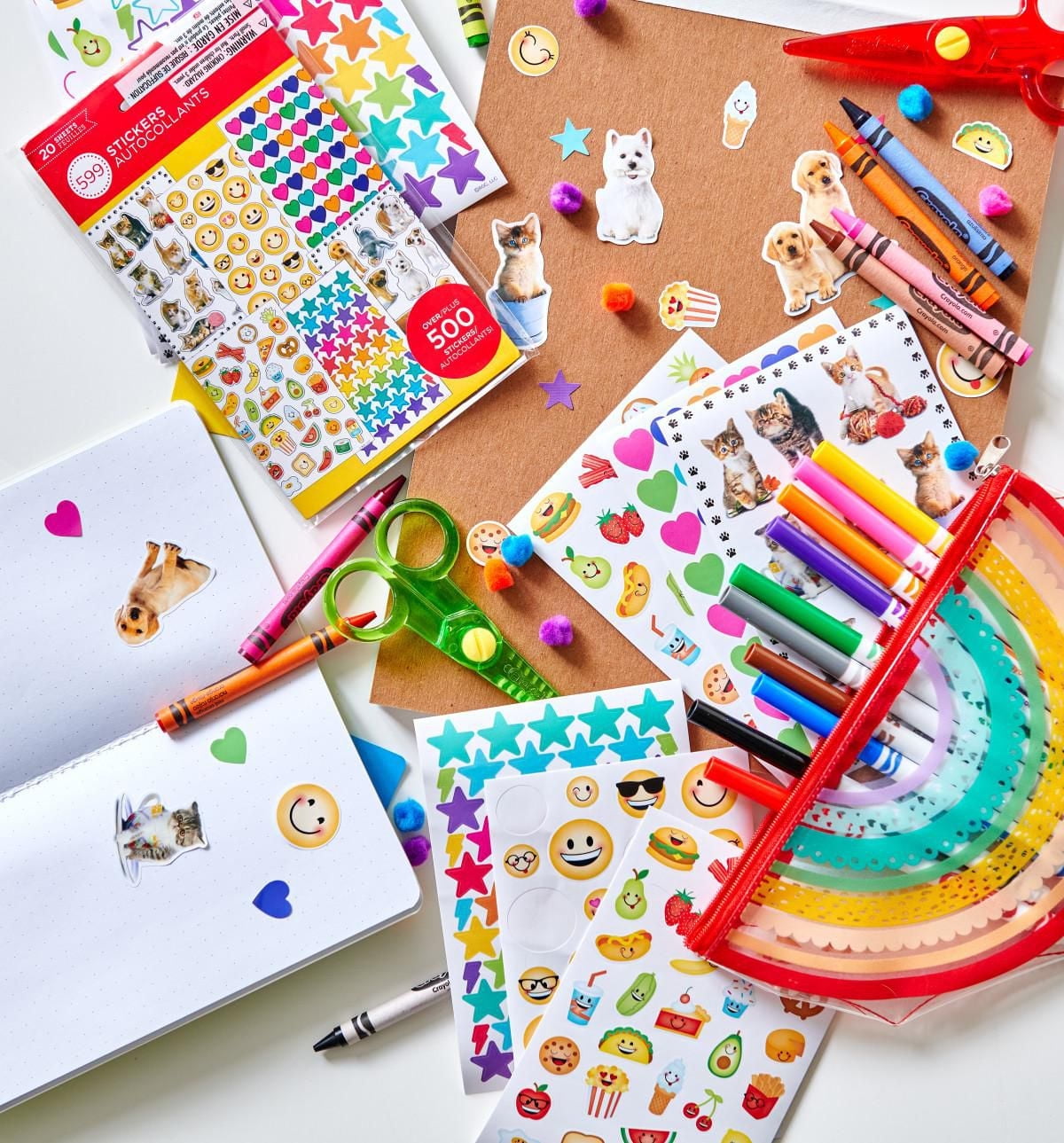 American Greetings Stickers for Kids, Assorted Shapes, Animals and Smiley Faces (599 Stickers)