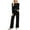 Black, variant on YOIAVAIOY Women 2 Piece Ribbed Knit Set Casual Y2k Tracksuit Sets Slim Fit Cropped Shirts and Wide Leg Pants Matching Set Fall Fashion Outfits Black M